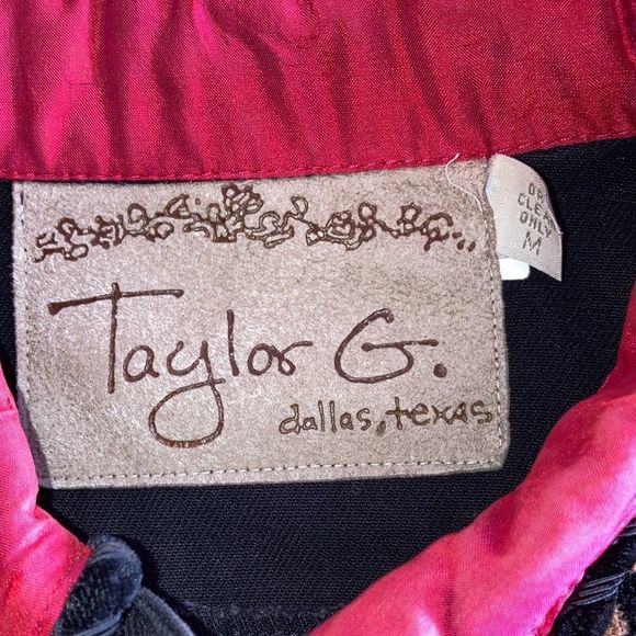 Vintage 80’s Womens Taylor G Dallas, TX Black Retro Denim Jacket size Medium - Picture 3 of 8